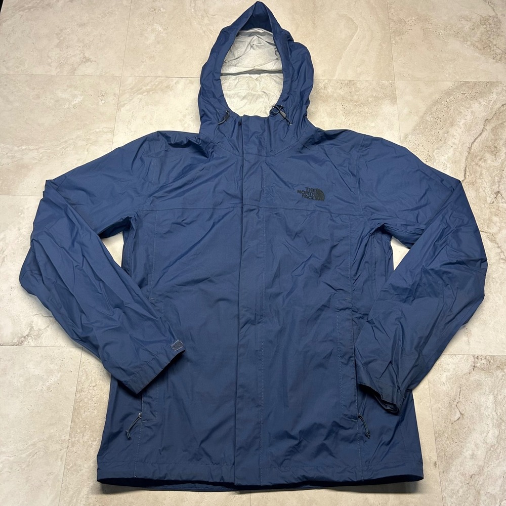 The North Face DryVent Rain Jacket Navy Blue Mens Small Waterproof Hooded Coat